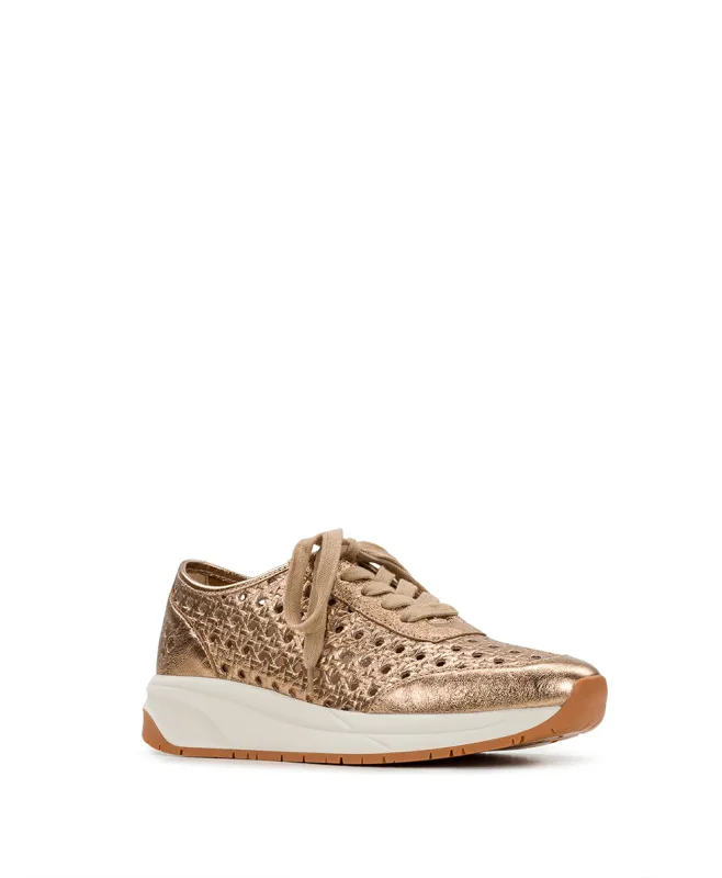 Milla Perforated Sneaker - Perforated Leather — Gold made by Patricia Nash