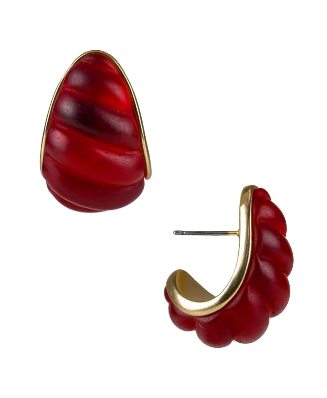 Post Scalloped J Hoop Earrings - Resin made by Patricia Nash