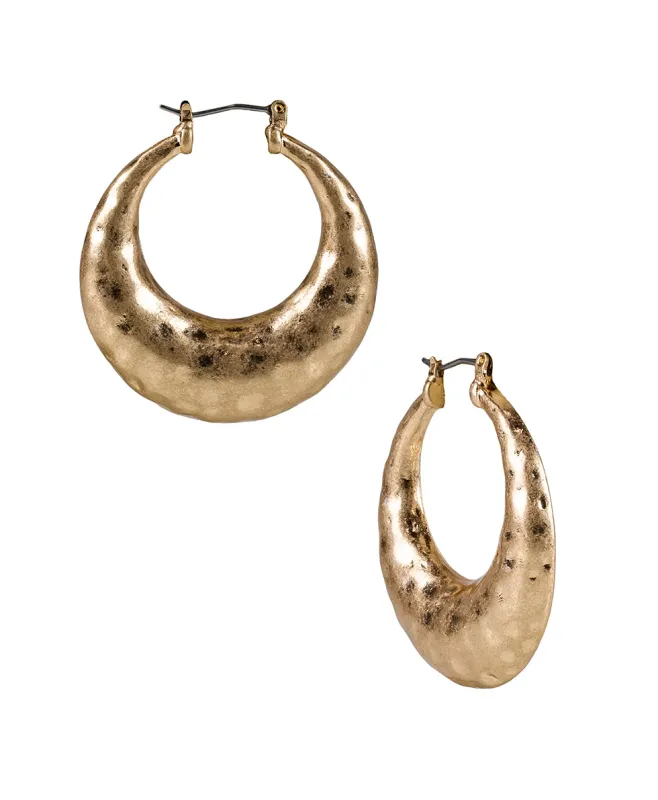 Hammered Hoop Earrings - Hammered made by Patricia Nash
