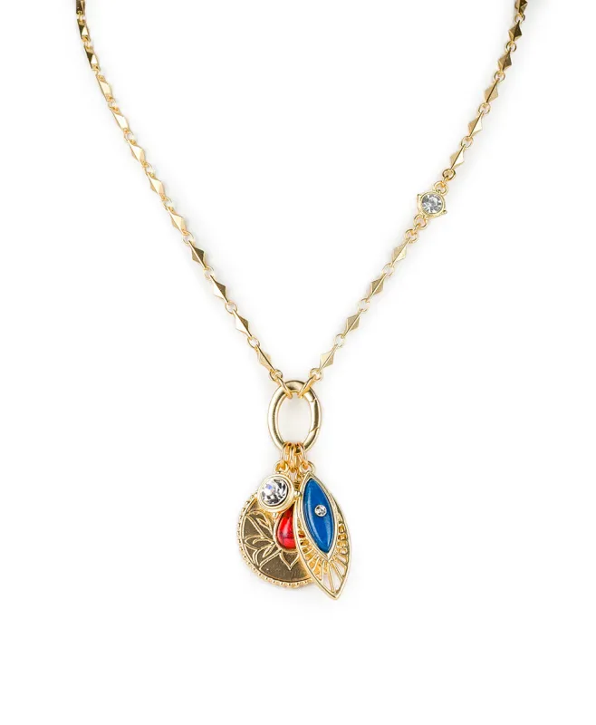 Lotus Flower Necklace with Removable Charms - Good Luck Charm sold by Patricia Nash