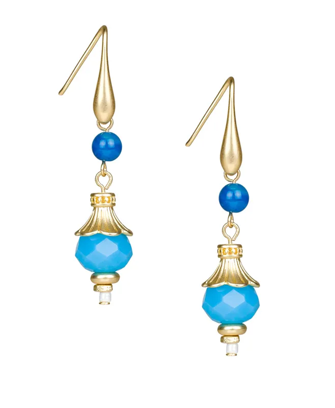 Double Bead Drop Earrings - Eclectic Bead made by Patricia Nash