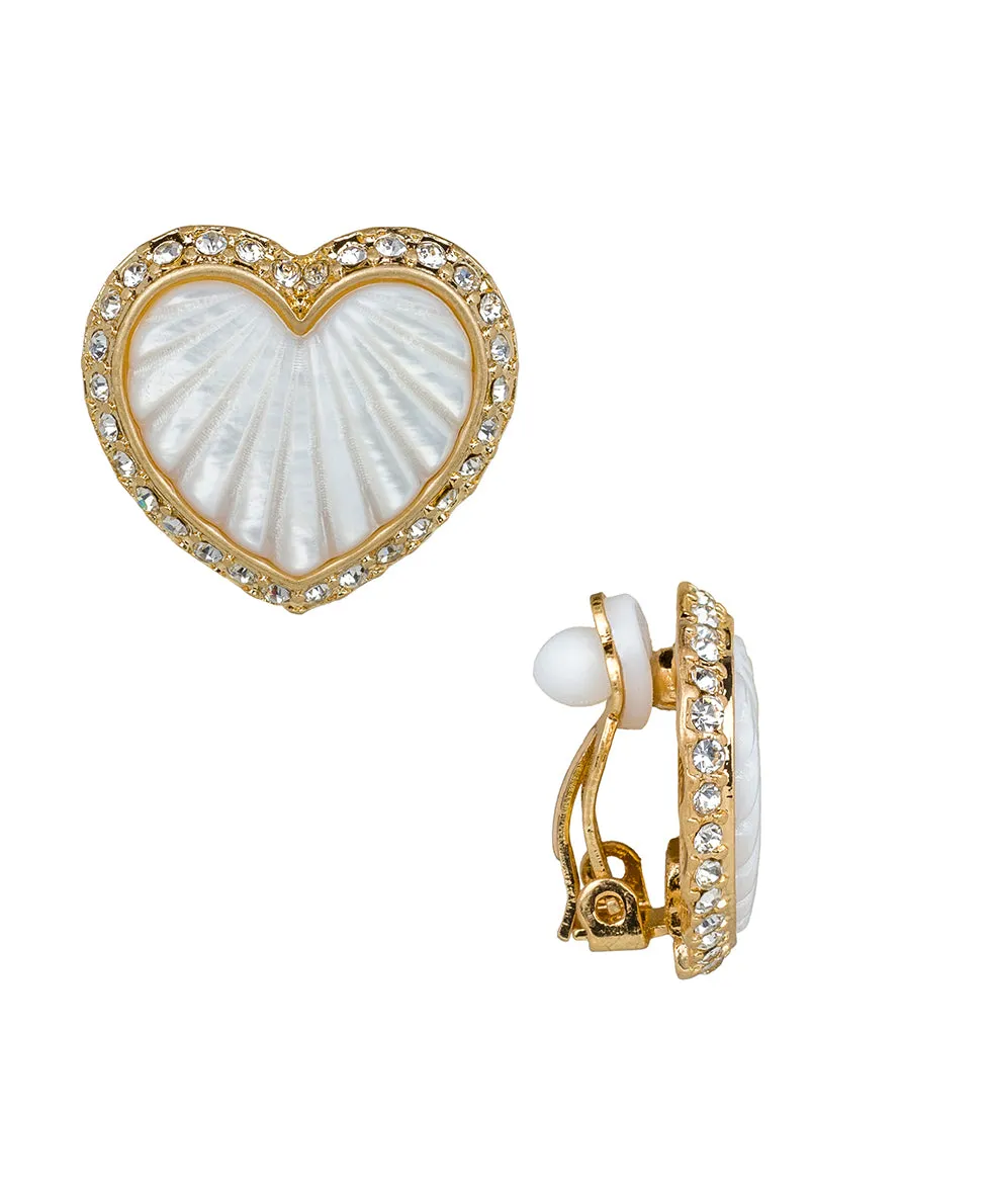 Heart Button Clip Earrings - Lovely Stone sold by Patricia Nash product image thumbnail 3