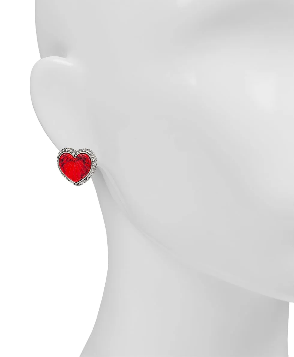 Heart Button Clip Earrings - Lovely Stone sold by Patricia Nash product image thumbnail 2