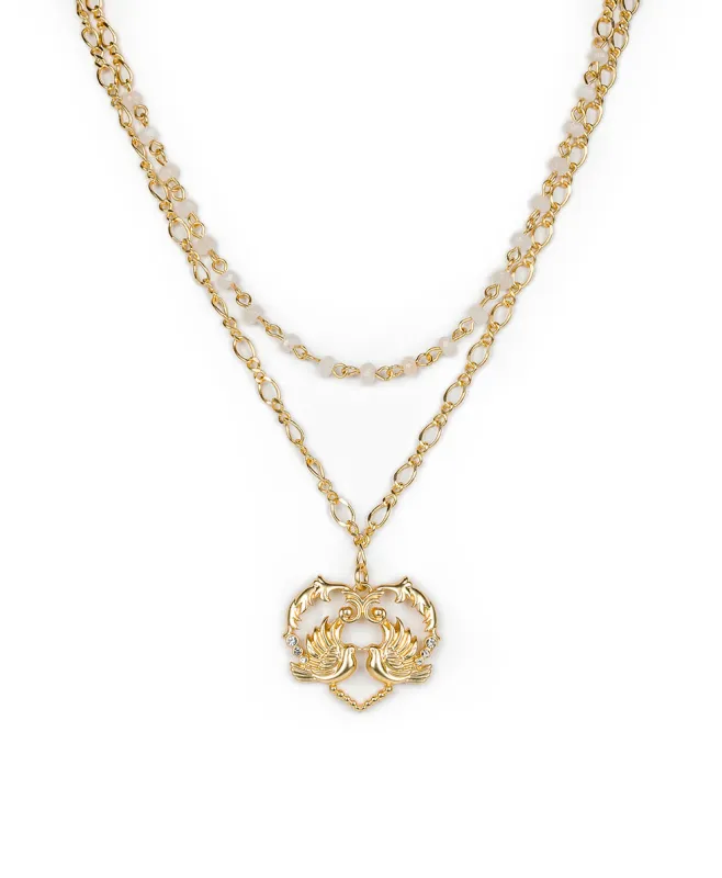 Mini Love Birds Heart Pendant Necklace  - Love Birds sold by Patricia Nash