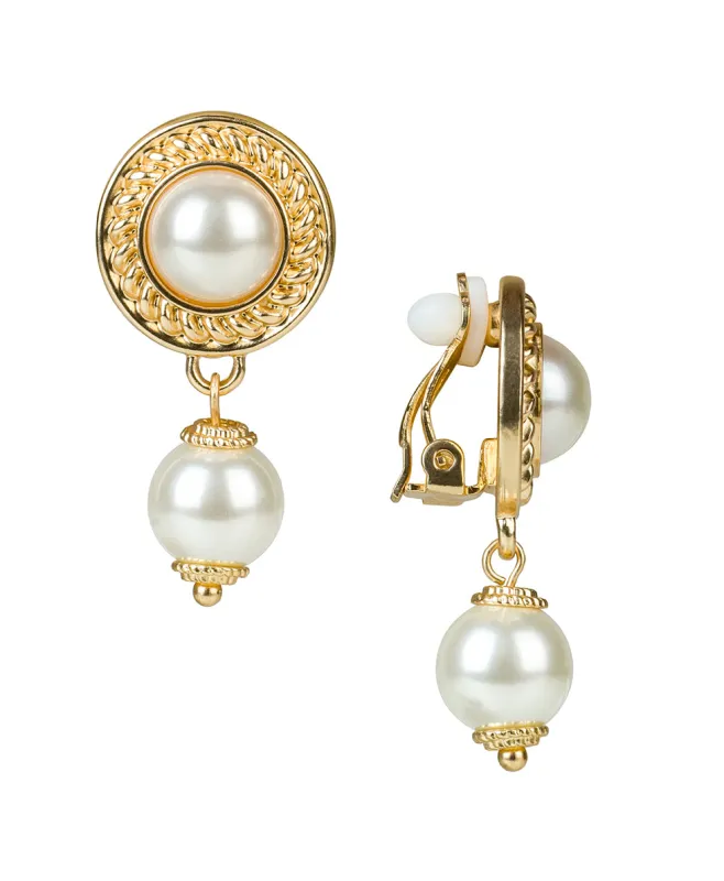 Mabe Pearl w/ Pearl Drop Earrings- Rope Ring sold by Patricia Nash