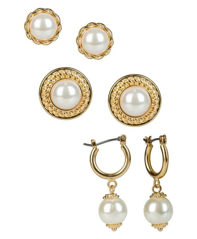 3 Set Pearl Earrings sold by Patricia Nash