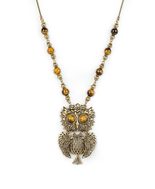 Articulated Owl Necklace - Night Owl sold by Patricia Nash