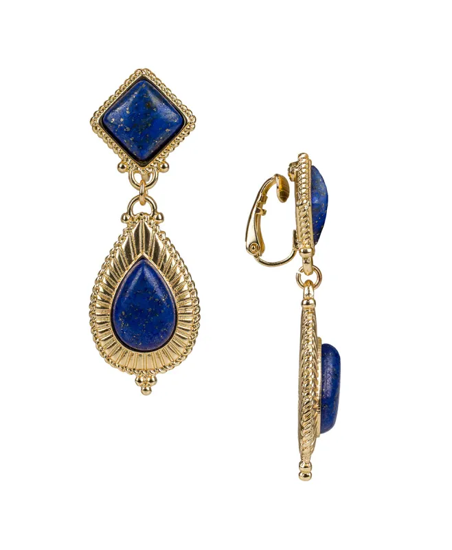 Post Tear Drop Cab Earrings - Museum made by Patricia Nash