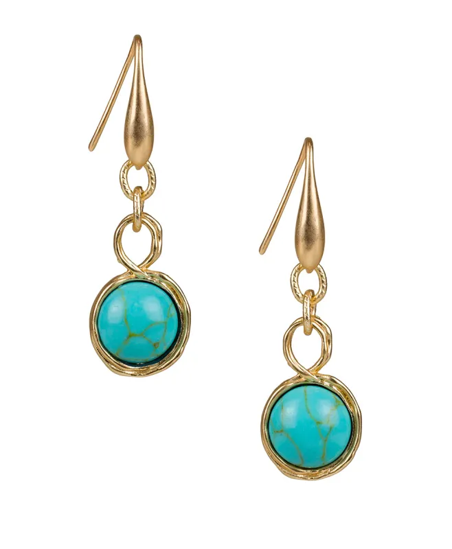 Cabochon Drop Earrings - Blue Ocean sold by Patricia Nash