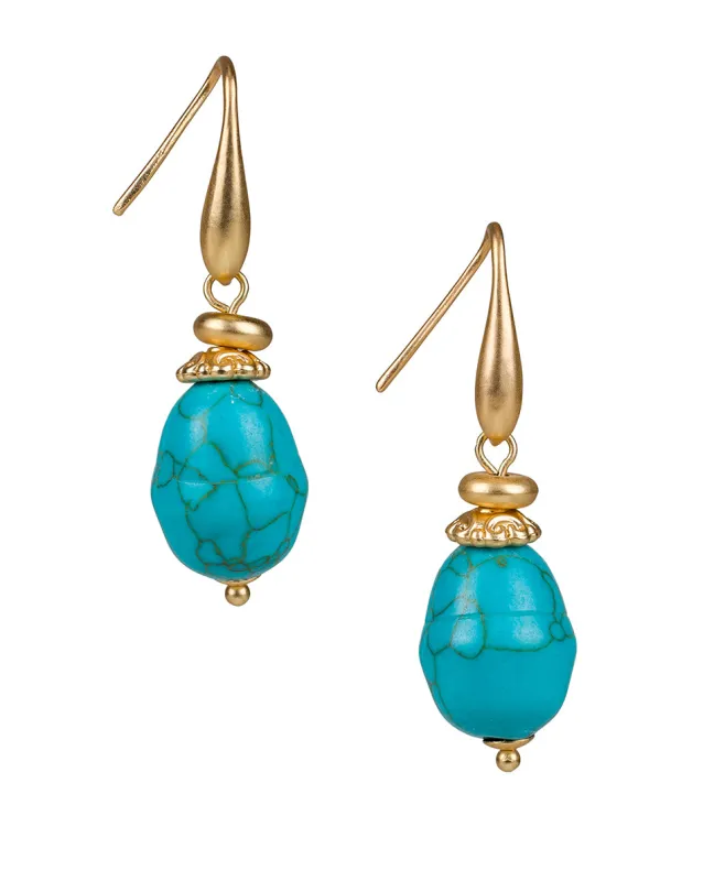 Bead Drop Earrings - Blue Ocean sold by Patricia Nash
