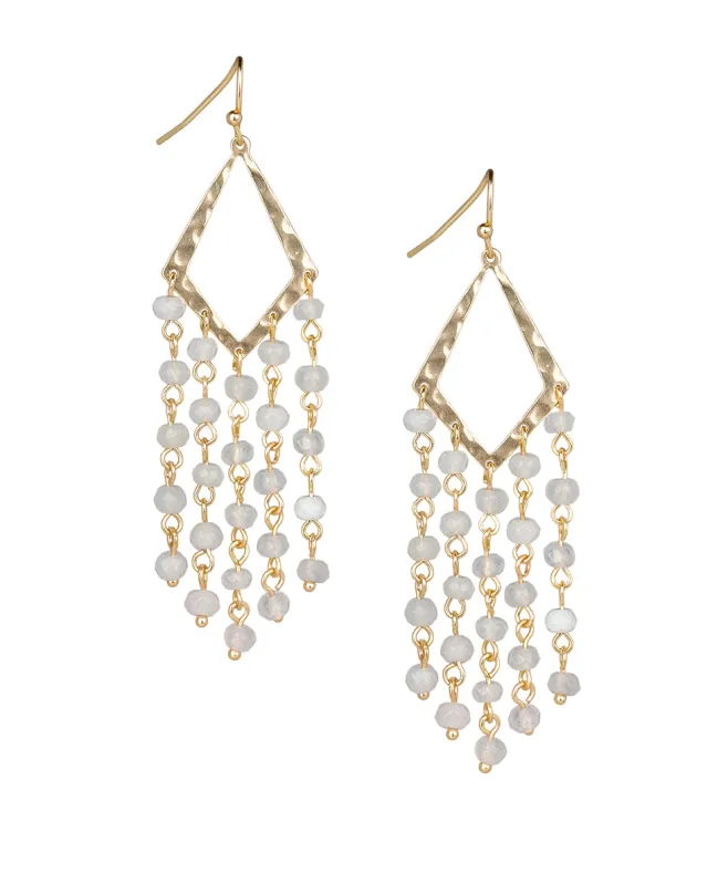 Wire Drop Earrings - Hammered Marquise sold by Patricia Nash