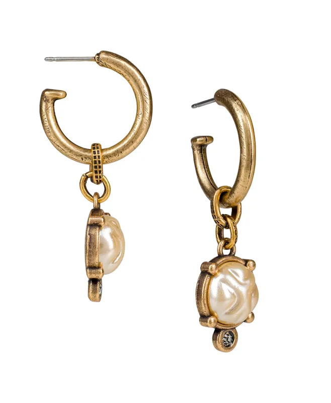 Hoop Drop Earrings - Eclectic Stone sold by Patricia Nash