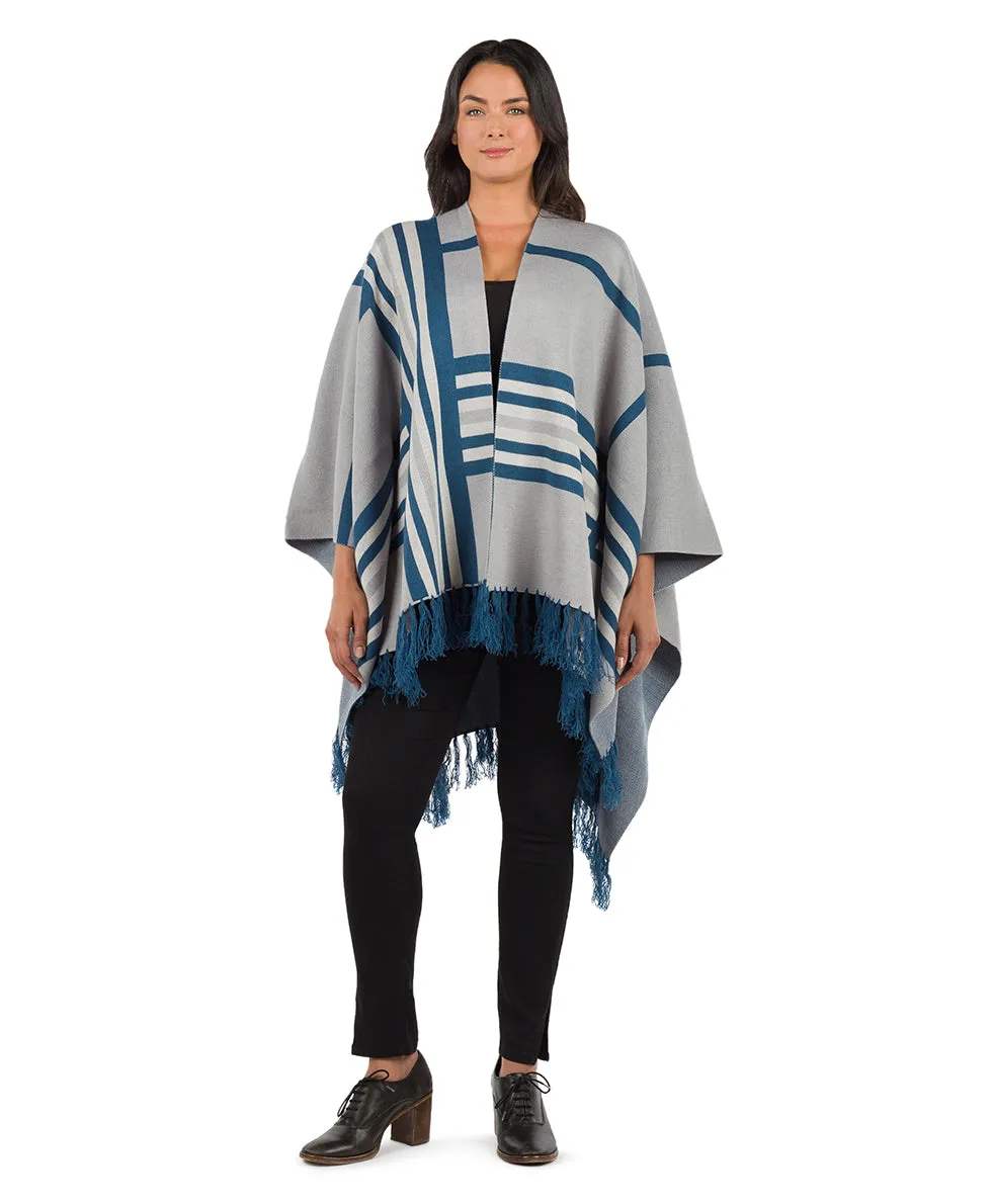 Striped Shawl - Fringed - Stone sold by Patricia Nash