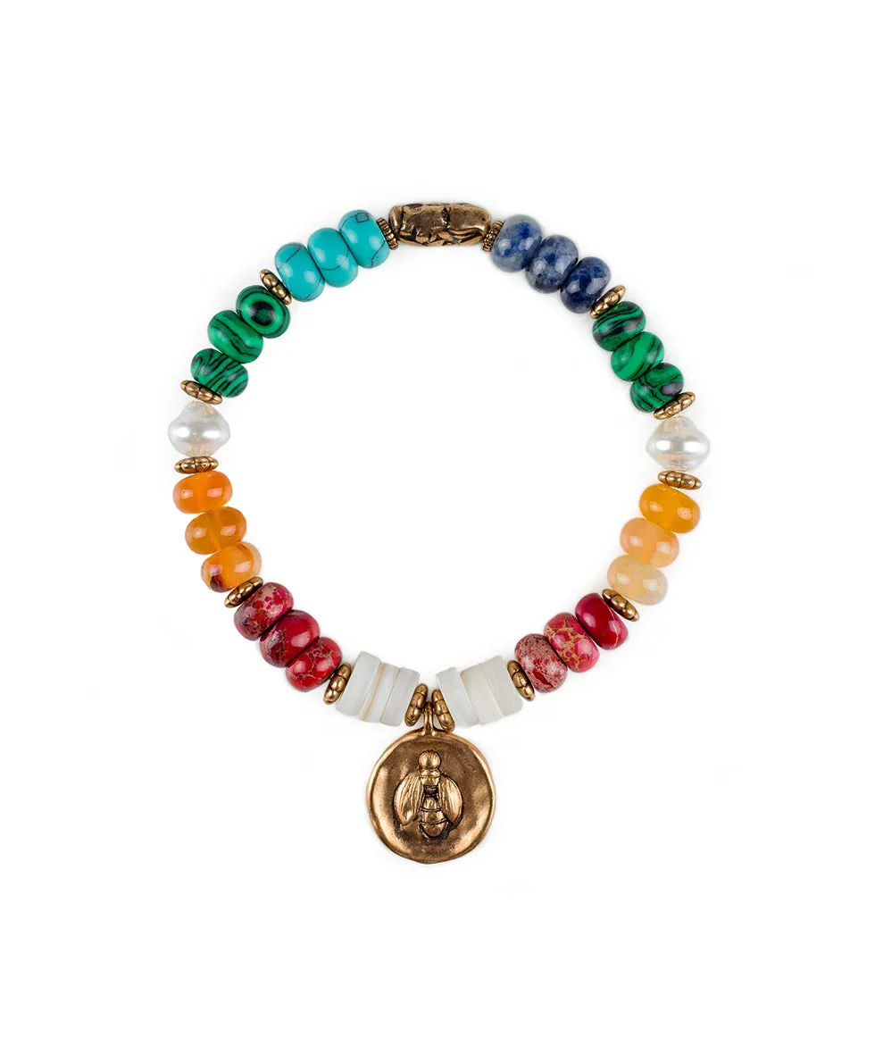 Bee Drop Stretch Bracelet - World Bead sold by Patricia Nash
