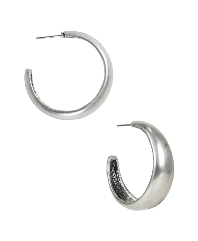 Wide Hammered Hoop Earrings - Not So Basics made by Patricia Nash
