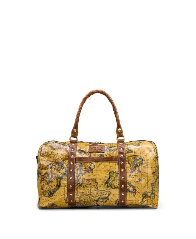Milano Weekender Duffel Bag - European Map Leather sold by Patricia Nash