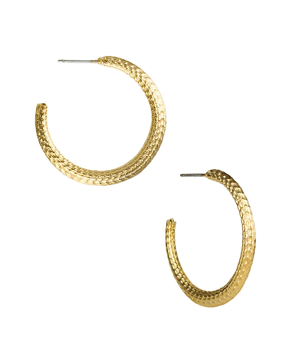 Textured Knife Edge Hoop Earrings - Not So Basics sold by Patricia Nash