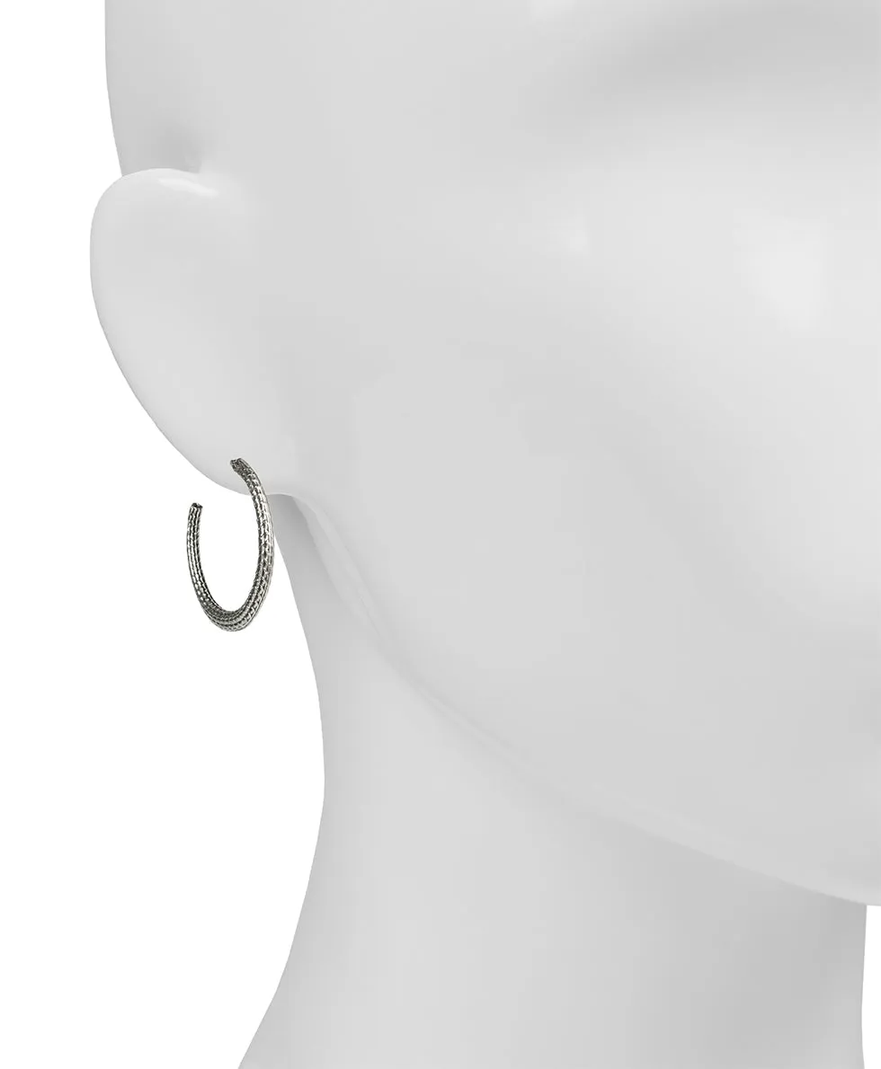 Textured Knife Edge Hoop Earrings - Not So Basics sold by Patricia Nash product image thumbnail 4