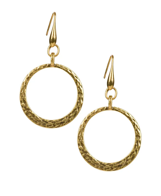 Hammered Wire Hoop Earrings - Basics Collection made by Patricia Nash