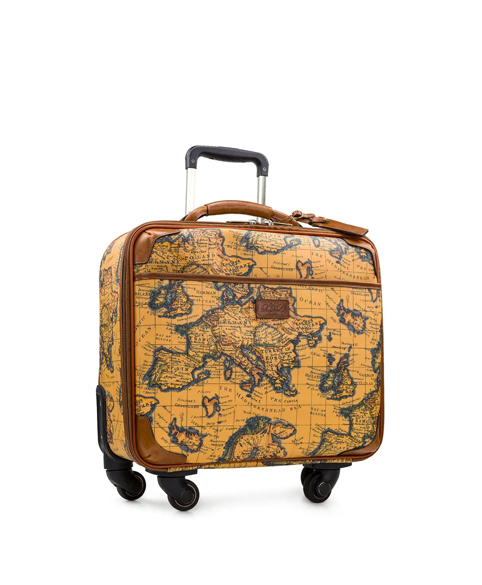 Velino Trolley - Patina Coated Linen Canvas — European Map Print sold by Patricia Nash product image thumbnail 5