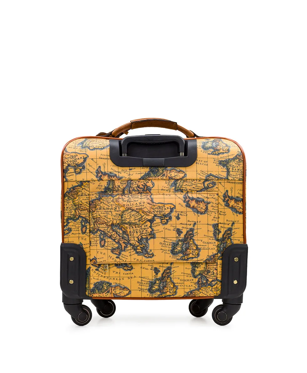 Velino Trolley - Patina Coated Linen Canvas — European Map Print sold by Patricia Nash product image thumbnail 2