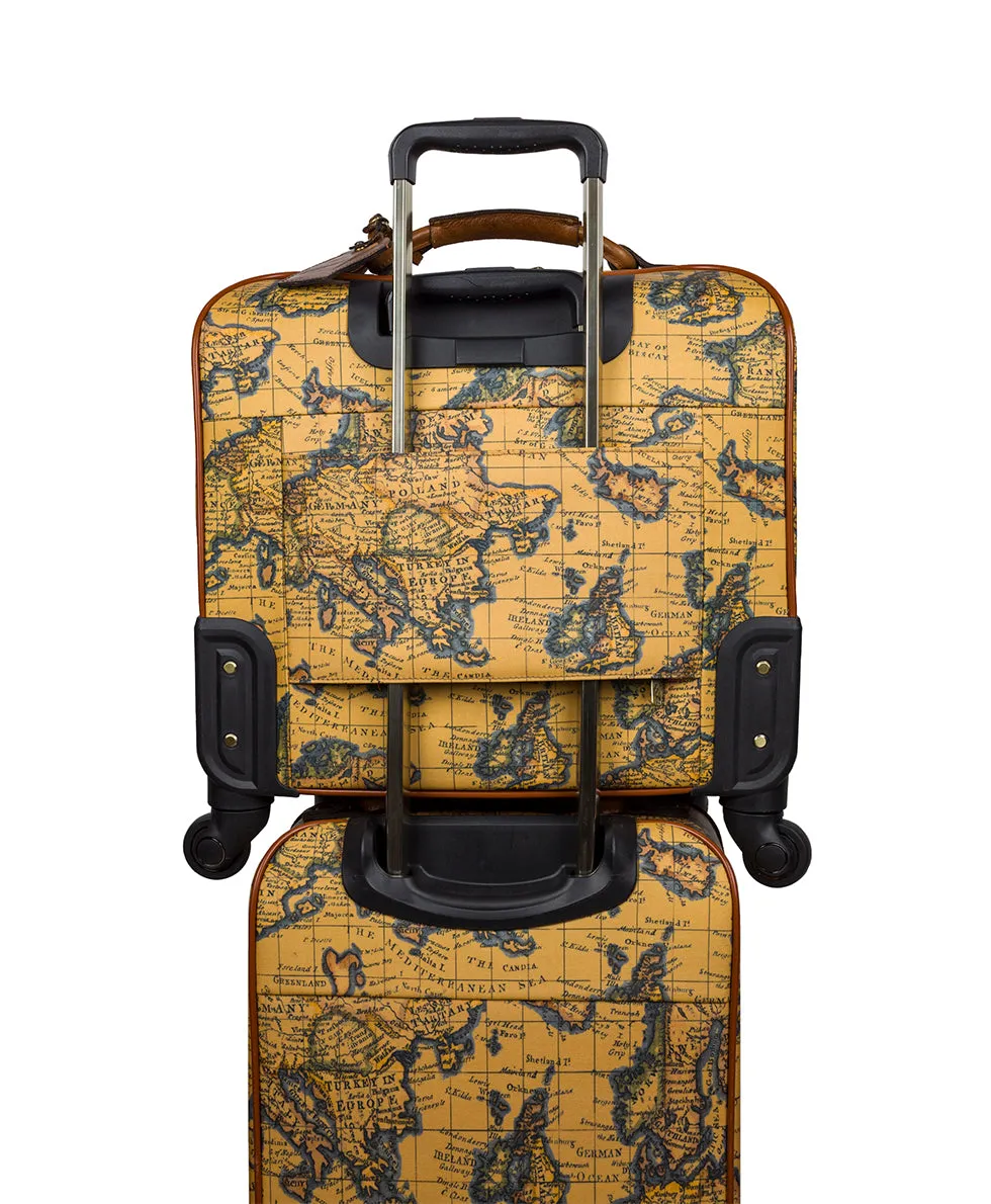 Velino Trolley - Patina Coated Linen Canvas — European Map Print sold by Patricia Nash product image thumbnail 3