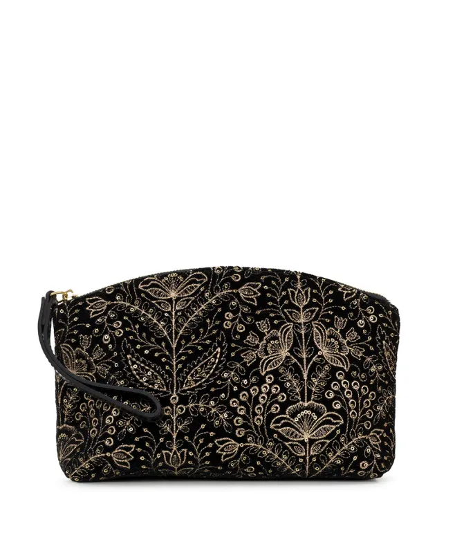 Aritzo Cosmetic Bag - Rico Embellished Velvet sold by Patricia Nash