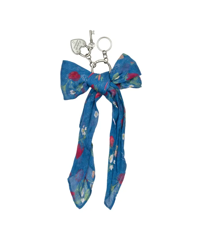 Bow Scarf and Heart Lock Bag Charm - Parisian Strawberry Print made by Patricia Nash