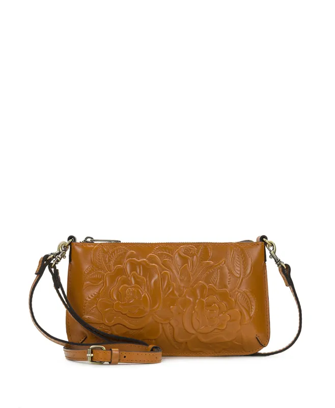 Laurina Wristlet Crossbody - Vintage Veg Tan Rose Tooled sold by Patricia Nash