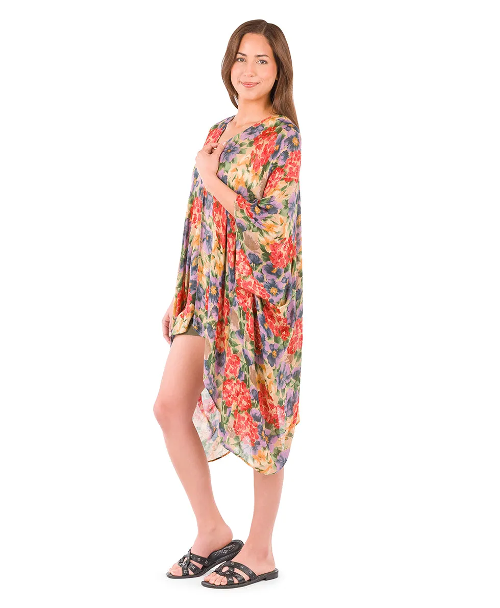 Short Ruana Cover‑Up - French Hydrangeas sold by Patricia Nash product image thumbnail 3