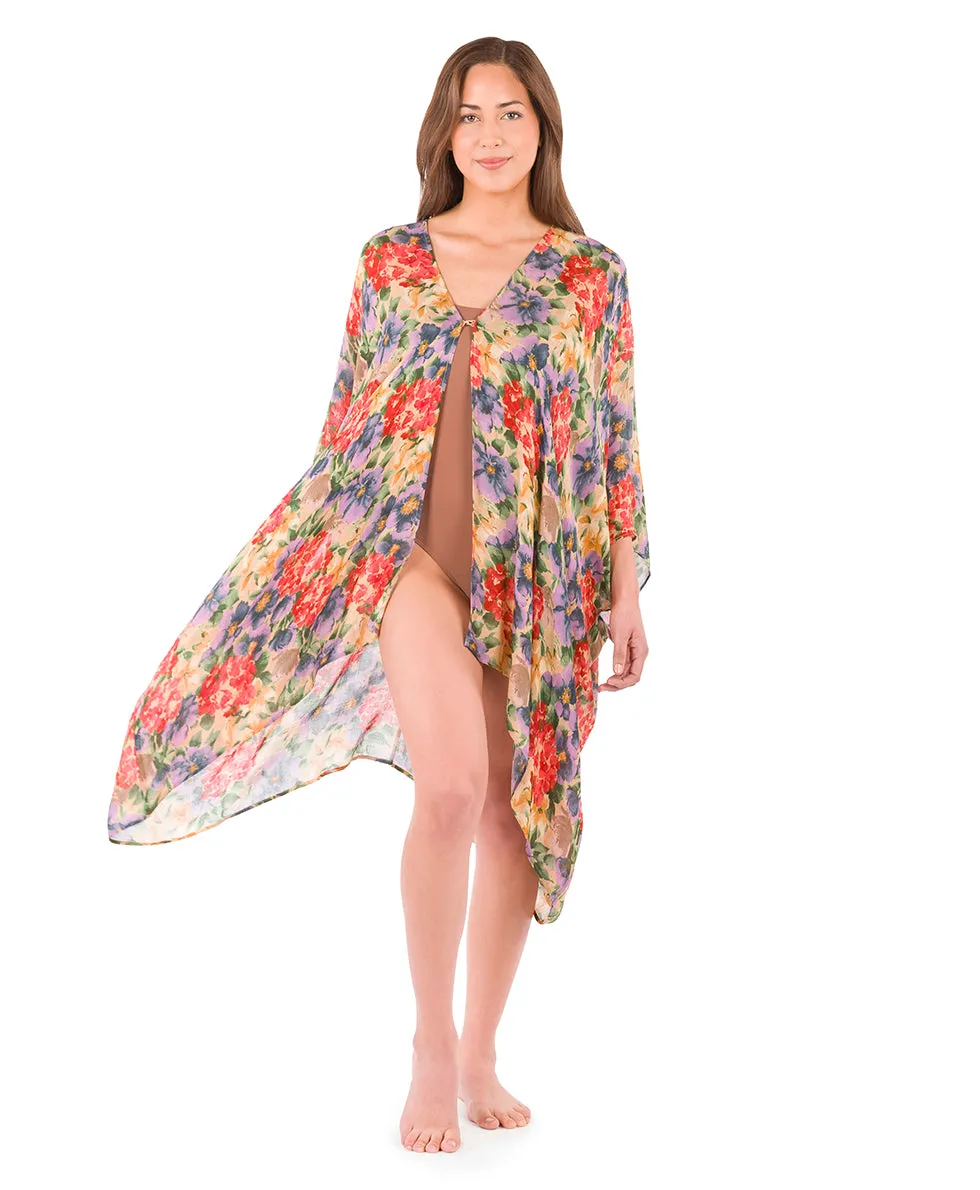 Short Ruana Cover‑Up - French Hydrangeas sold by Patricia Nash product image thumbnail 5