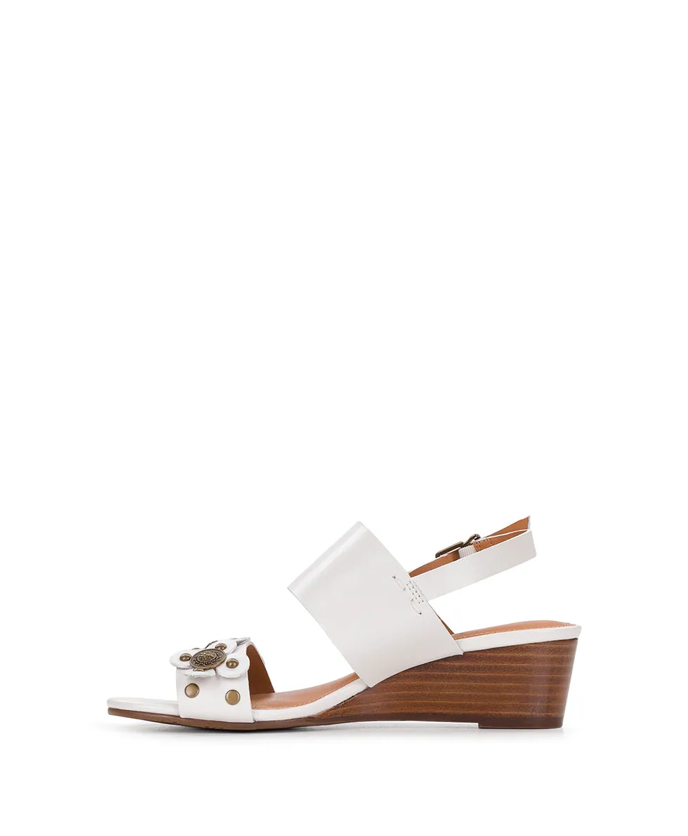 Mirella Wedge - Floral Embellishment - Chalk White sold by Patricia Nash product image thumbnail 3