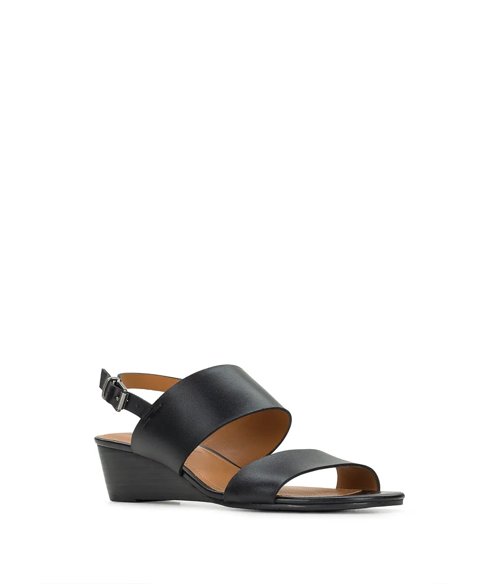 Mirella Wedge - Leather - Black sold by Patricia Nash