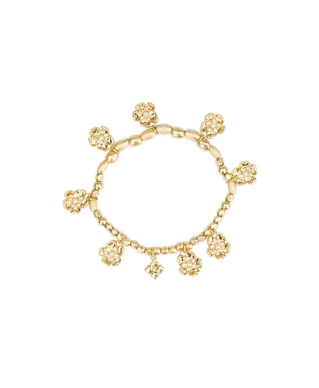 Beaded Charm Stretch Bracelet - French Garden Collection made by Patricia Nash