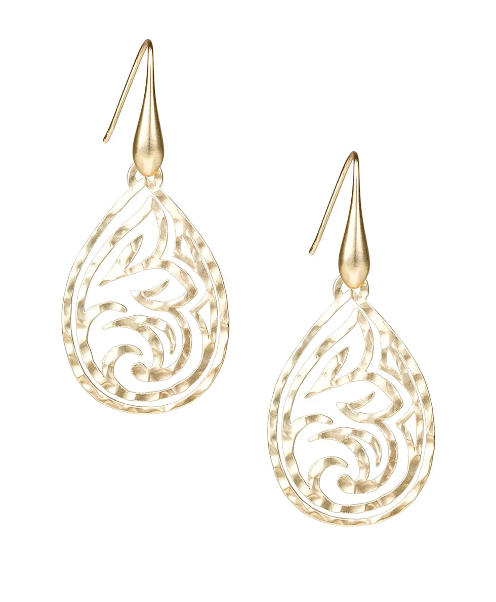 Lotus Tear Drop Earrings - Lotus Flower sold by Patricia Nash