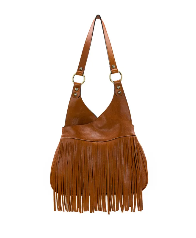 Pienza Shoulder Bag - Rugged Natural Grain Leather made by Patricia Nash