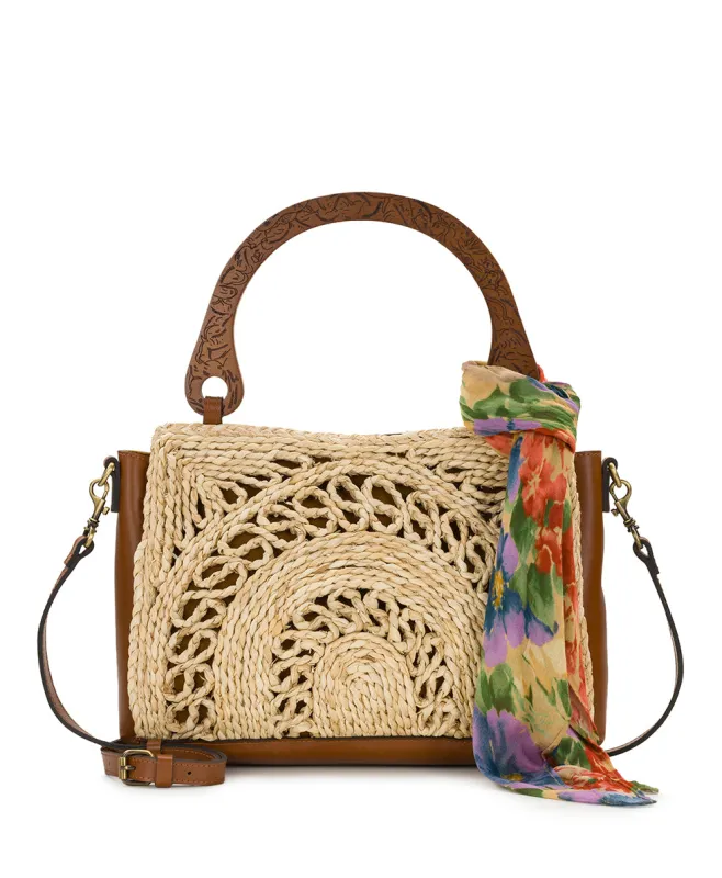 Estelle Straw Tote with Scarf - Specialty Woven made by Patricia Nash