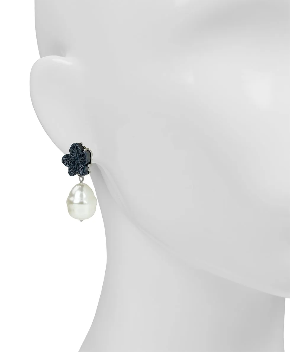 Flower with Pearl Earrings - Floral Resin Collection sold by Patricia Nash product image thumbnail 2