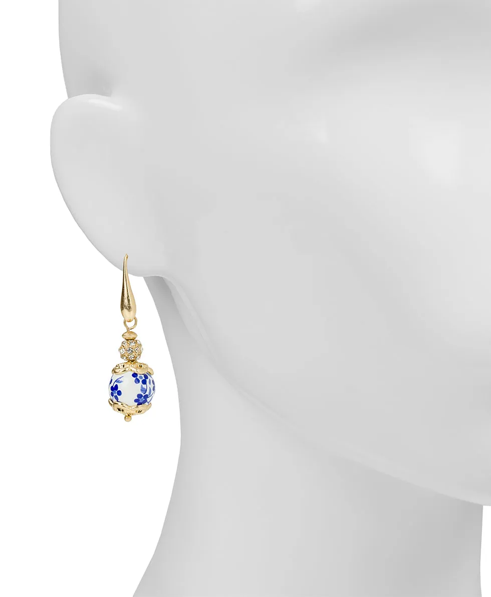Wire Bead Drop Earrings - Blue Ceramic Collection sold by Patricia Nash product image thumbnail 2