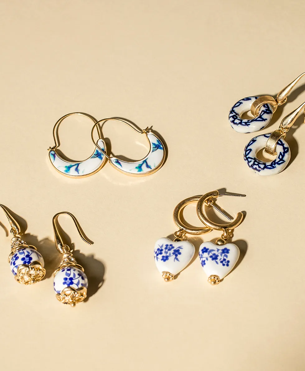 Wire Bead Drop Earrings - Blue Ceramic Collection sold by Patricia Nash product image thumbnail 3