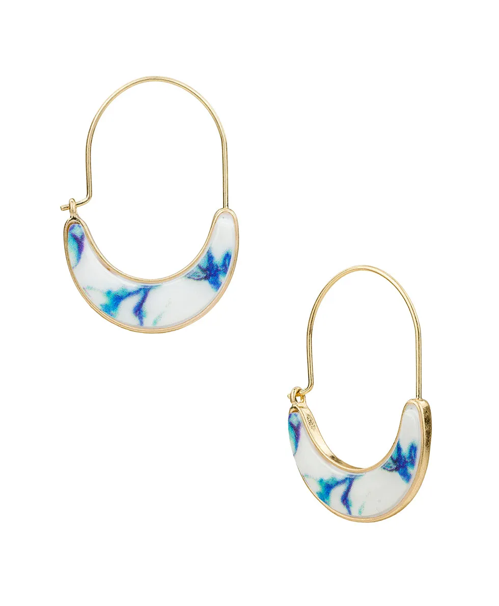 U Hoop Earrings - Blue Ceramic Collection sold by Patricia Nash