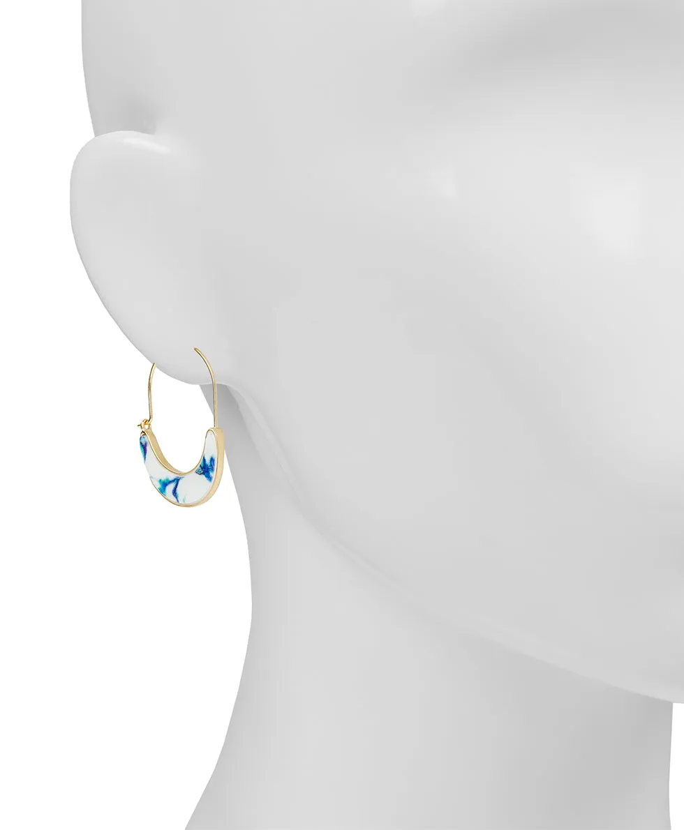 U Hoop Earrings - Blue Ceramic Collection sold by Patricia Nash product image thumbnail 2