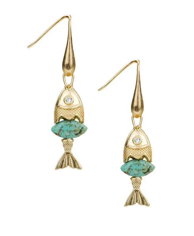 Marquise Fish Drop Earrings - Nautical Collection sold by Patricia Nash