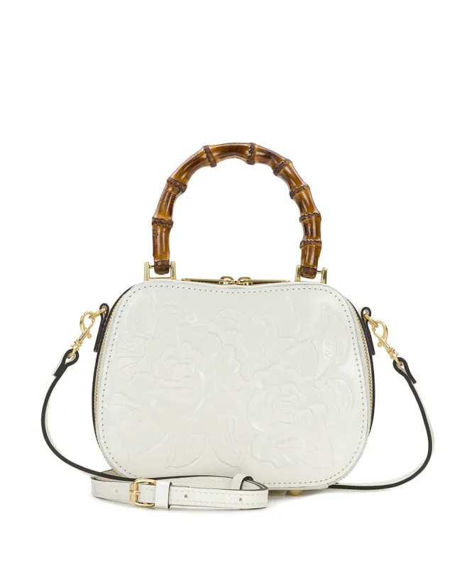 Lara Top Handle Crossbody - Vintage Veg Tan Rose Tooled made by Patricia Nash