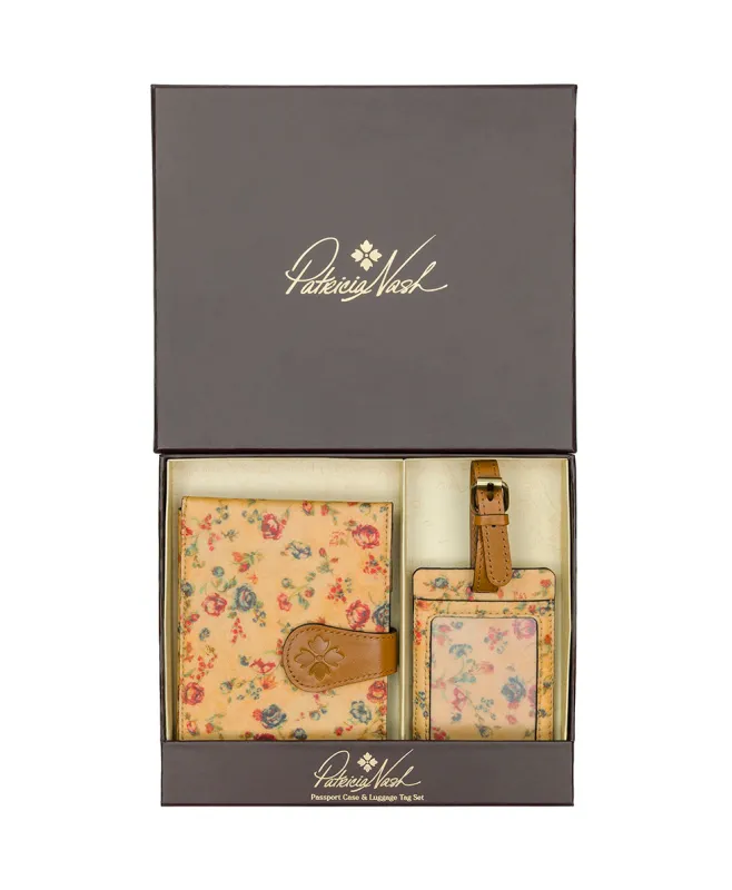 Boxed Luggage Tag Set - Fleur de Jardin made by Patricia Nash