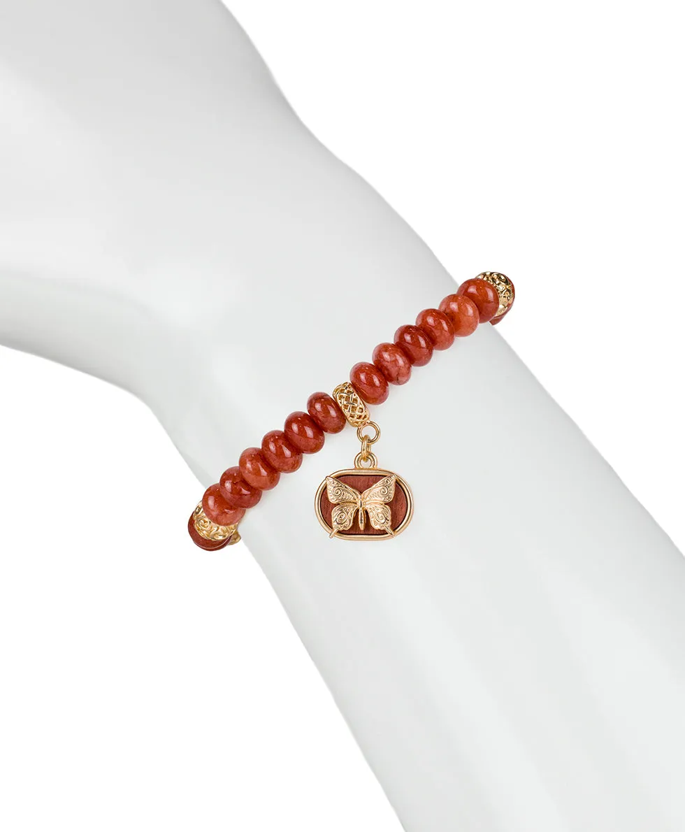 Stone Stretch Bracelet - Wood Butterflies sold by Patricia Nash product image thumbnail 3
