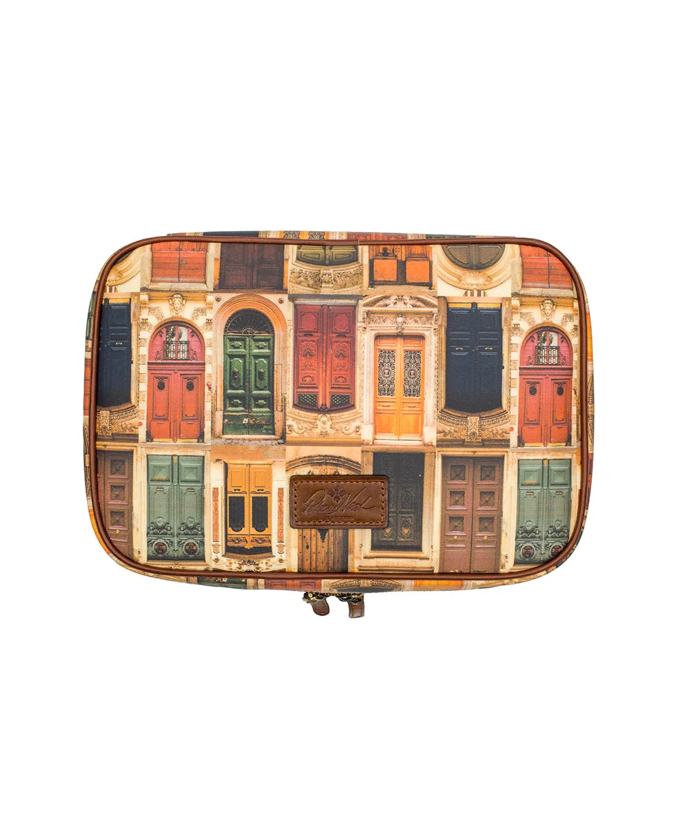 Ilaria Hanging Case - Patina Coated Linen Canvas — Doorways To Italy sold by Patricia Nash