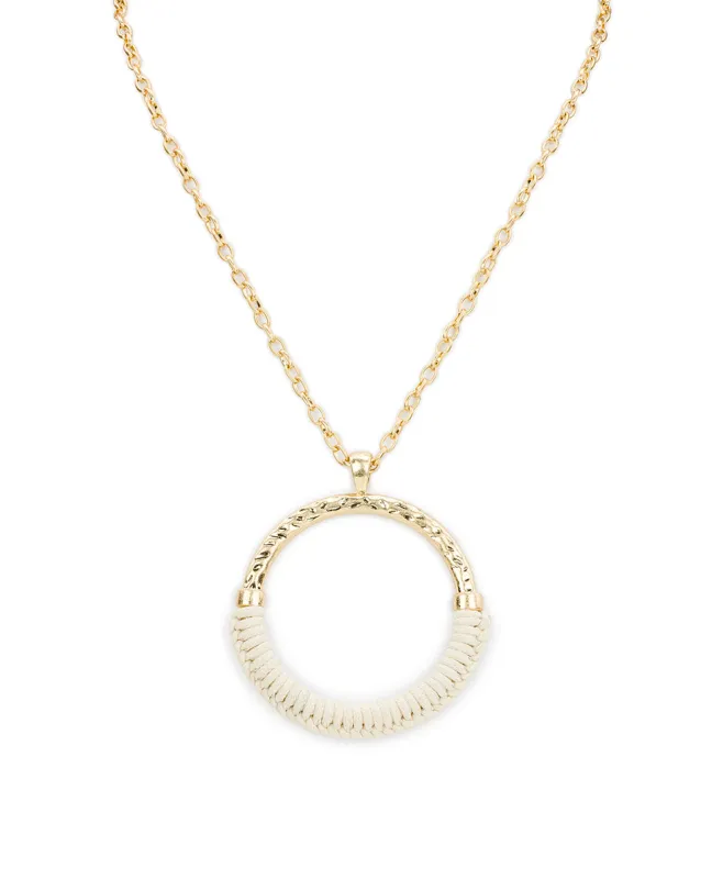 Wrapped Ring Pendant - Raffia Collection made by Patricia Nash