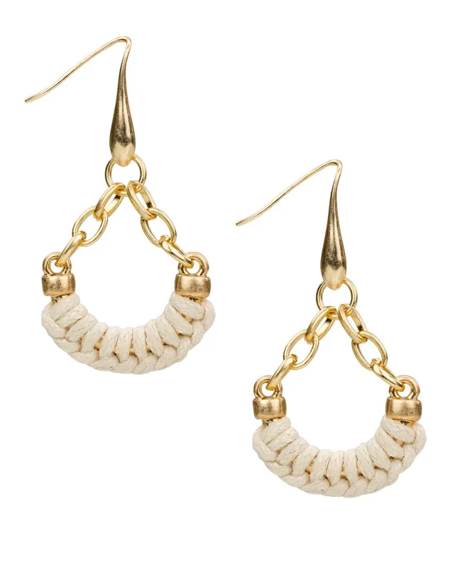 Chain Drop Earrings - Raffia Collection made by Patricia Nash
