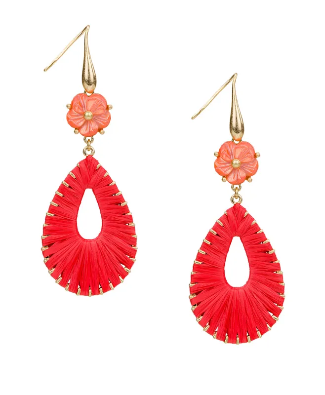 Tear Drop Earrings - Raffia Collection made by Patricia Nash